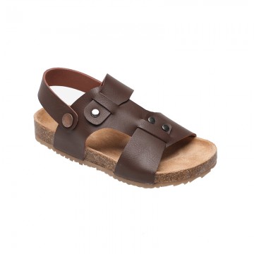 Durable leather cork-soled boys' sandals