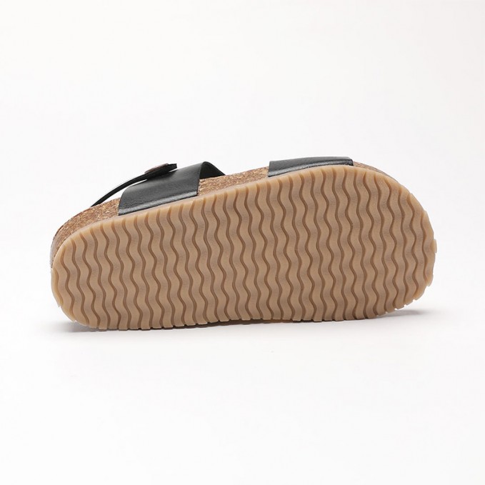 Durable leather cork-soled boys' sandals