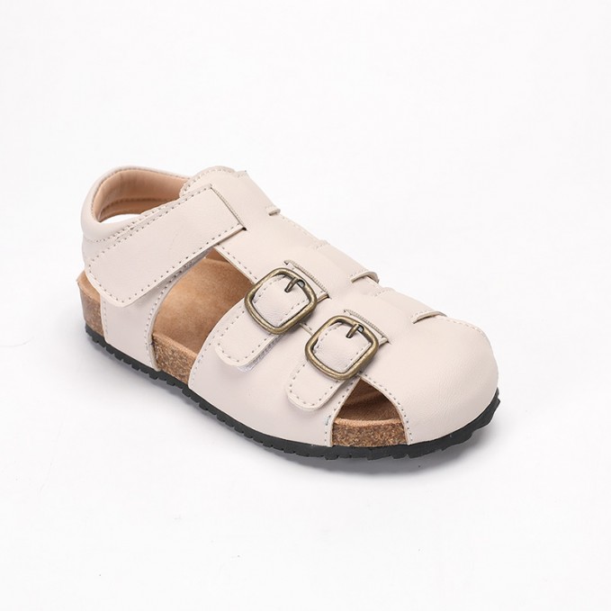 Reinforced toe cap cork non-slip boys sandals