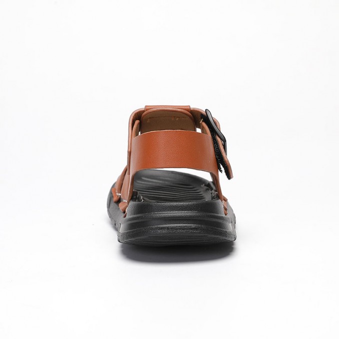 Full grain leather open toe boys sandals
