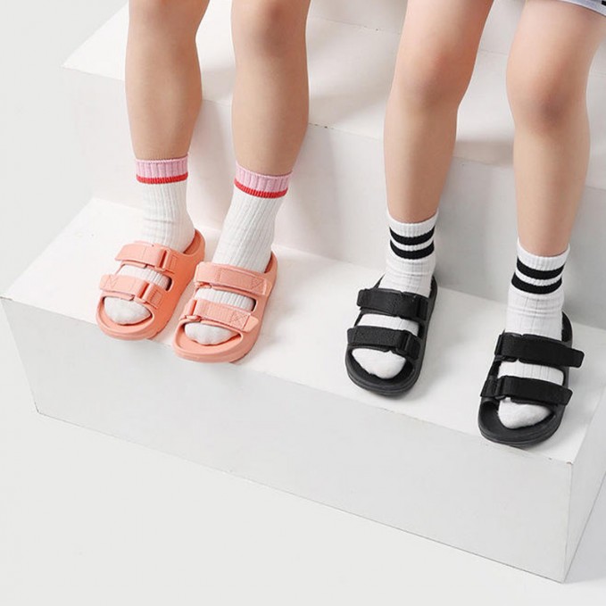 Soft and breathable double Velcro boys' slippers