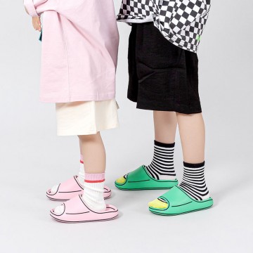 Simple contrast striped non-slip boys' slippers
