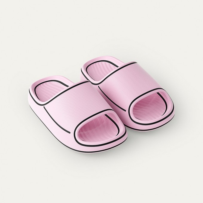 Simple contrast striped non-slip boys' slippers