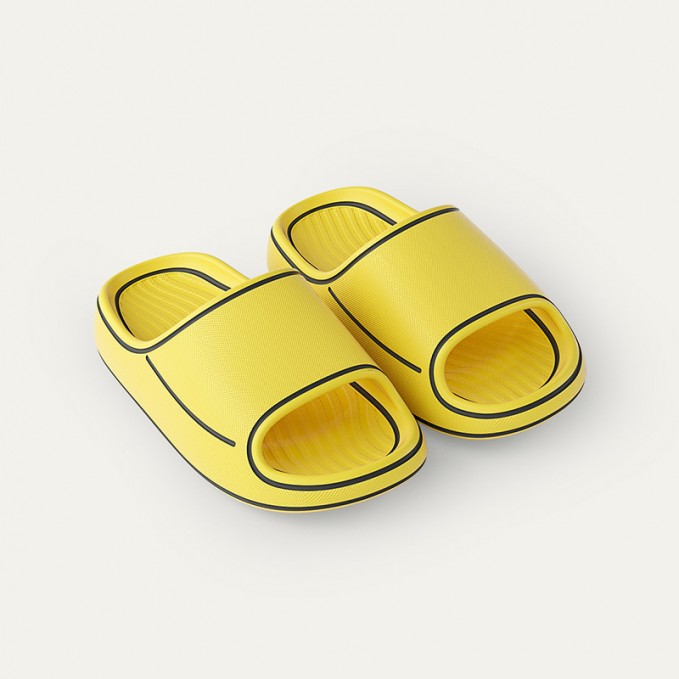 Simple contrast striped non-slip boys' slippers