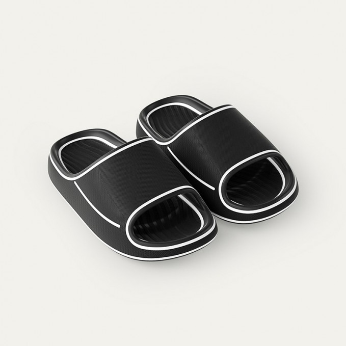 Simple contrast striped non-slip boys' slippers