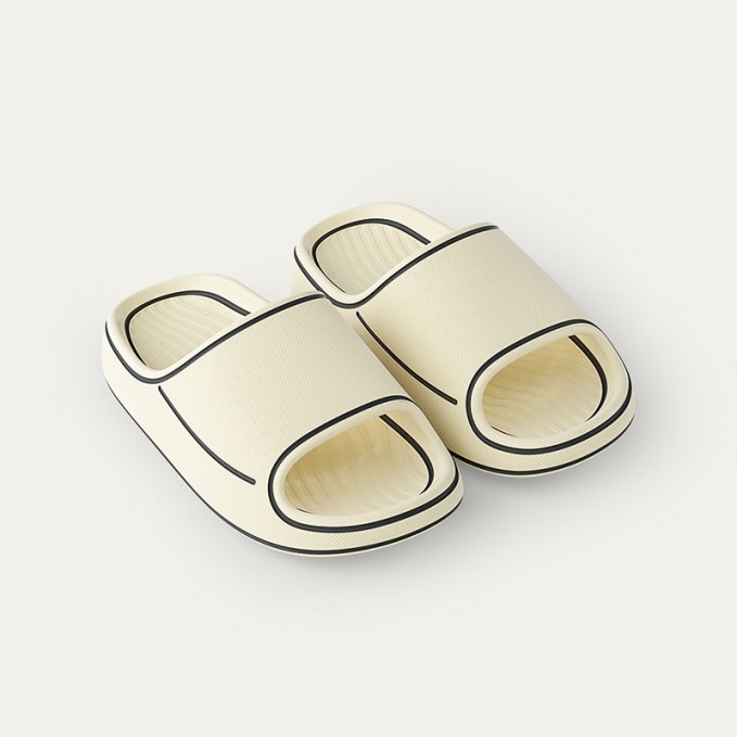 Simple contrast striped non-slip boys' slippers