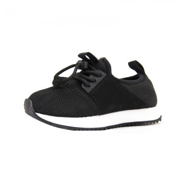 Black breathable knitted comfortable boys sneakers