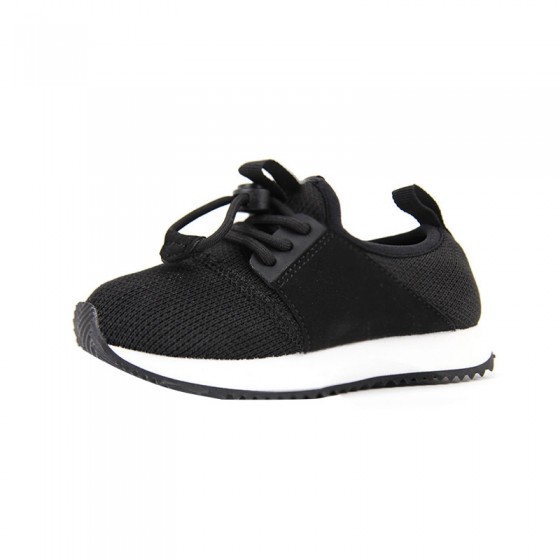 Black breathable knitted comfortable boys sneakers
