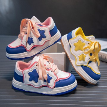 Contrast color stitching Velcro boys' sneakers