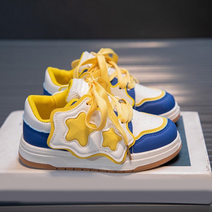 Contrast color stitching Velcro boys' sneakers
