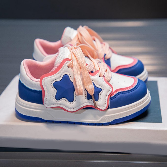 Contrast color stitching Velcro boys' sneakers