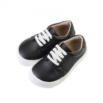 Leather soft sole lace-up boys sneakers
