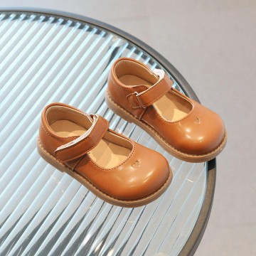 Lightweight and comfortable Velcro girls' leather shoes