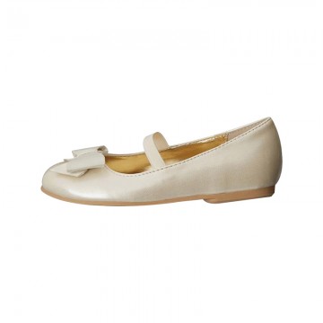 Elegant bow decoration non-slip girls' leather shoes