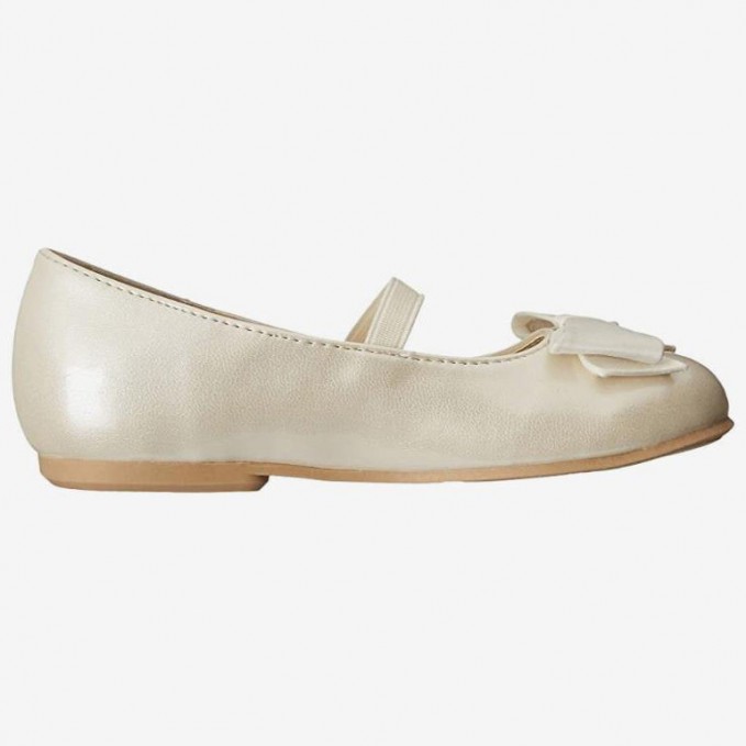Elegant bow decoration non-slip girls' leather shoes