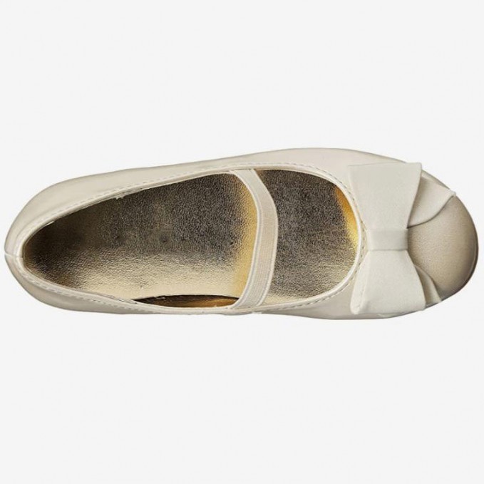 Elegant bow decoration non-slip girls' leather shoes