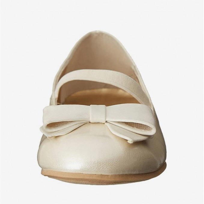 Elegant bow decoration non-slip girls' leather shoes