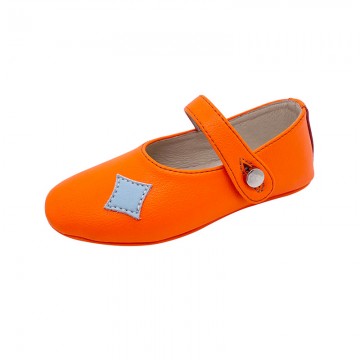 Patch decoration wear-resistant girls' leather shoes