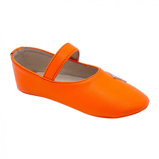Patch decoration wear-resistant girls' leather shoes