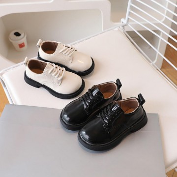 High quality smooth leather girls shoes