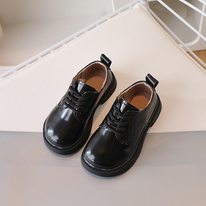 High quality smooth leather girls shoes