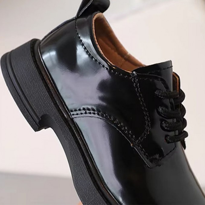 High quality smooth leather girls shoes