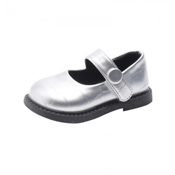 Fashion crocodile pattern leather soft sole girls shoes