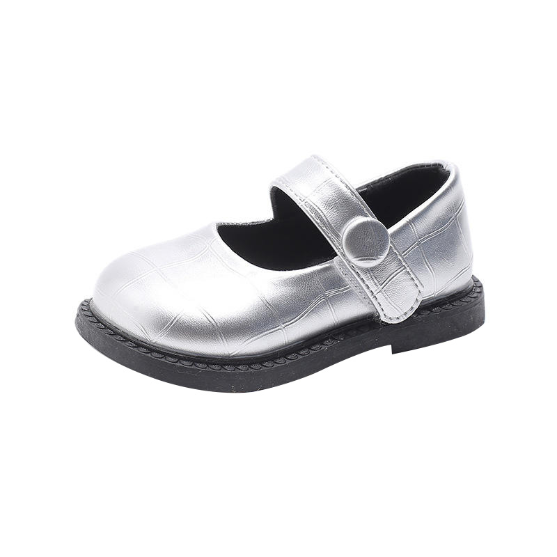 Fashion crocodile pattern leather soft sole girls shoes
