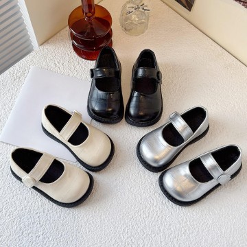 Fashion crocodile pattern leather soft sole girls shoes