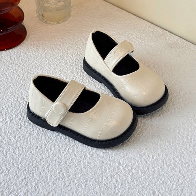 Fashion crocodile pattern leather soft sole girls shoes
