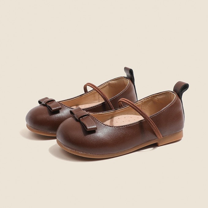 High quality soft bottom non-slip girls' leather shoes