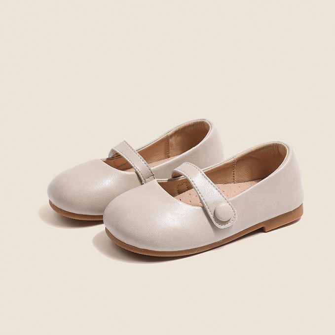 Lightweight non-slip soft sole girls' leather shoes