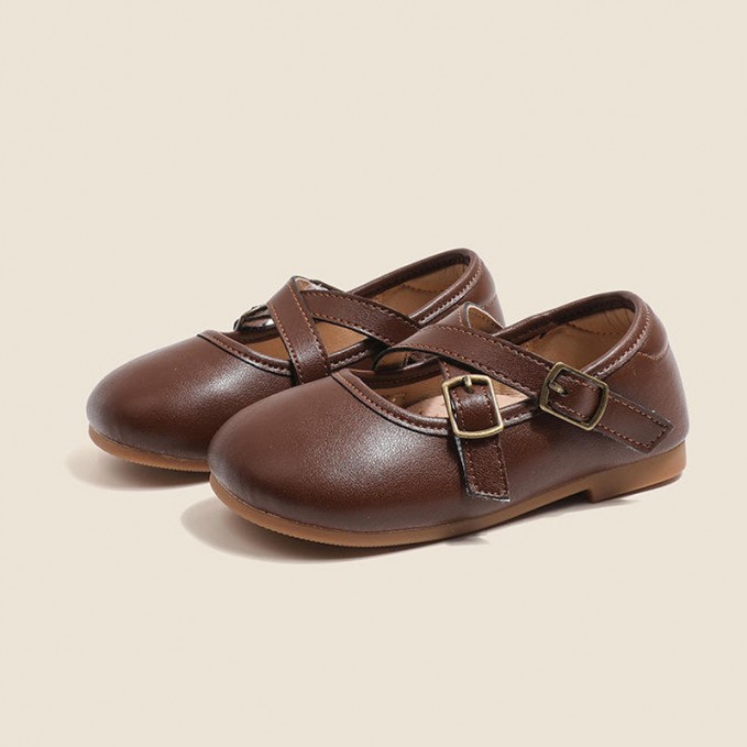 Lightweight breathable soft leather girls shoes