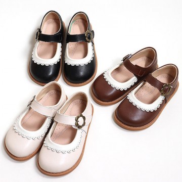 Elegant non-slip soft-soled girls' leather shoes