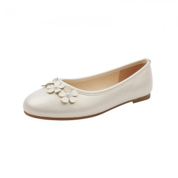 Simple soft bottom non-slip girls' leather shoes