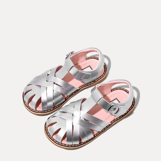 Lightweight vintage woven non-slip girls sandals