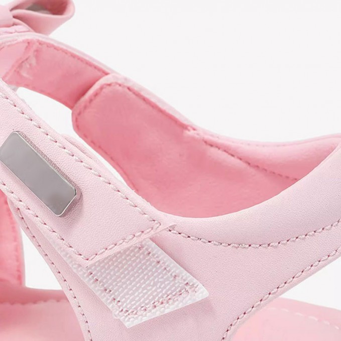 Bow detail non-slip soft sole girls sandals