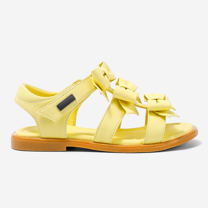 Bow detail non-slip soft sole girls sandals