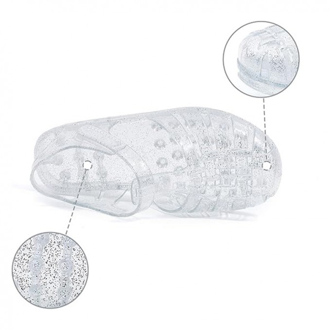 Waterproof breathable flat girls jelly sandals