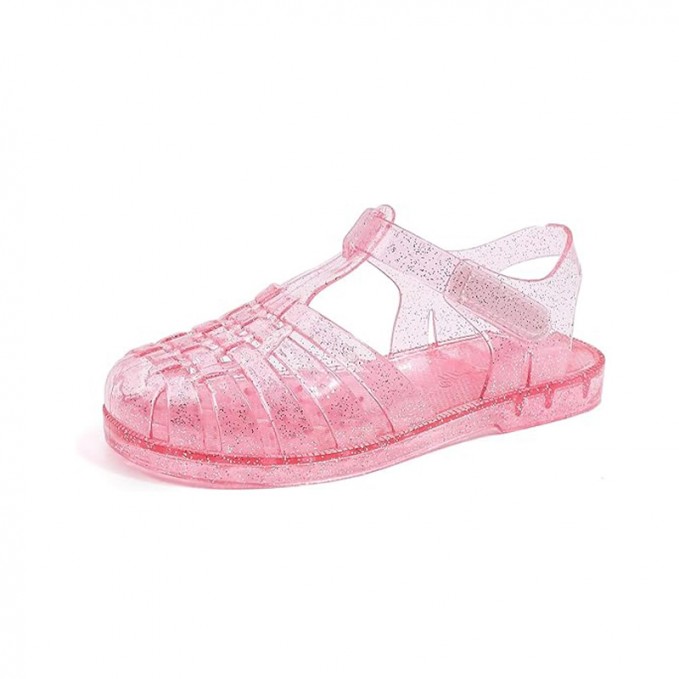 Waterproof breathable flat girls jelly sandals