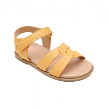 Cross-woven open-toe flat girls sandals