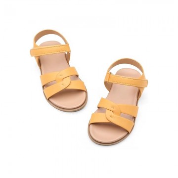 Cross-woven open-toe flat girls sandals