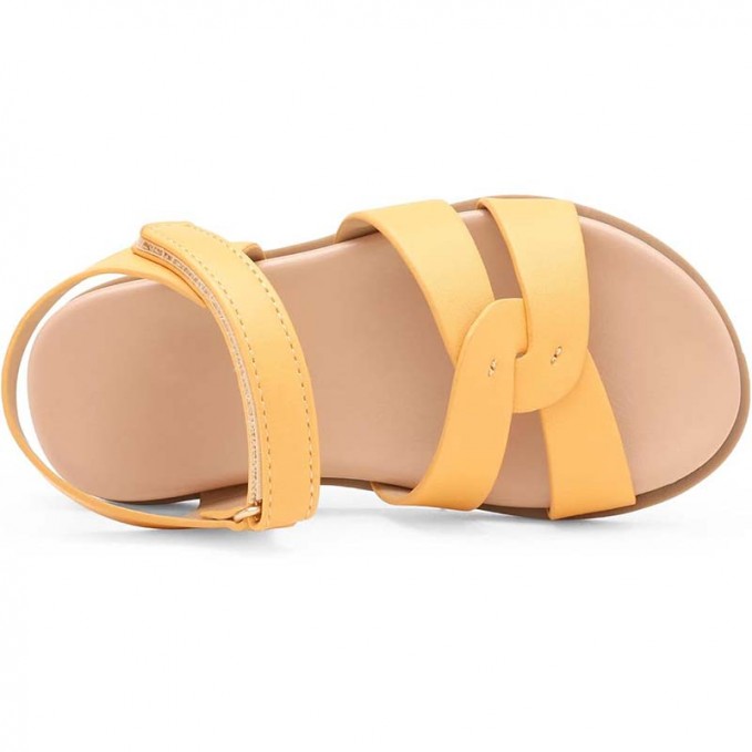 Cross-woven open-toe flat girls sandals