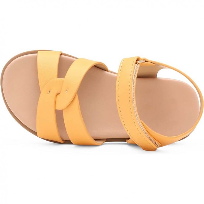 Cross-woven open-toe flat girls sandals
