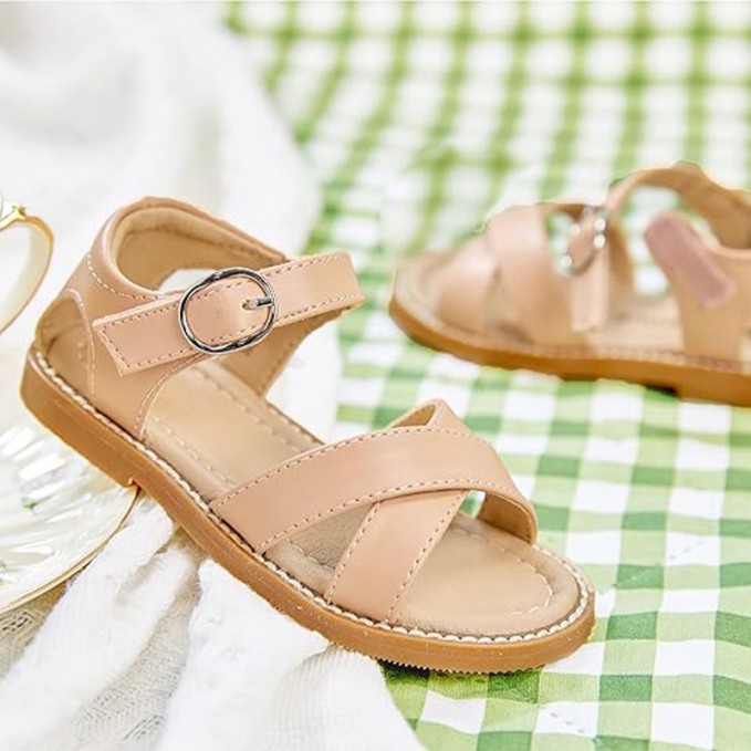 Casual cross-weaving flat sandals for girls