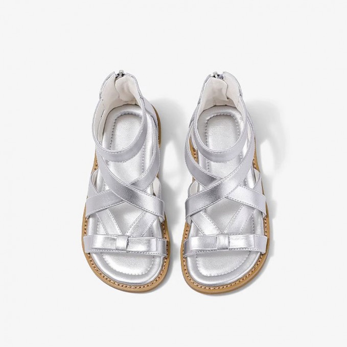 Bowknot zipper non-slip girls sandals