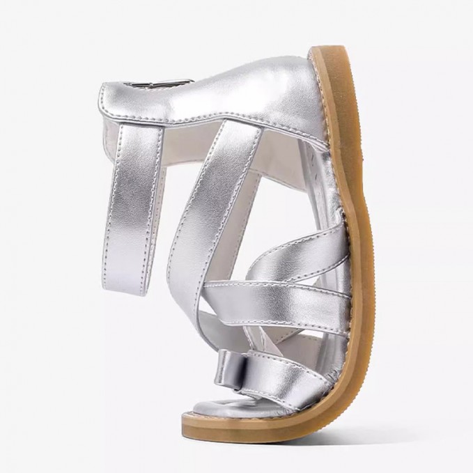 Bowknot zipper non-slip girls sandals