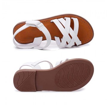 Girls' cross strap open toe flat sandals