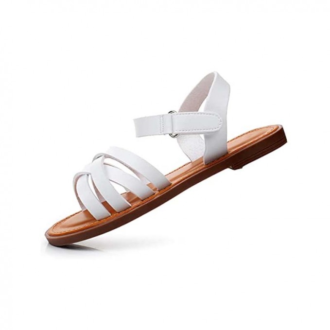 Girls' cross strap open toe flat sandals