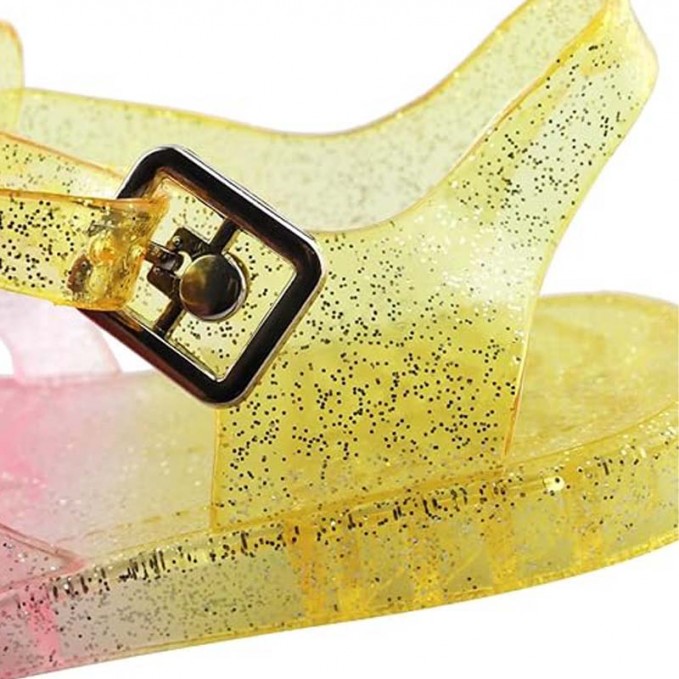 Floral decorated gradient breathable flat sandals for girls